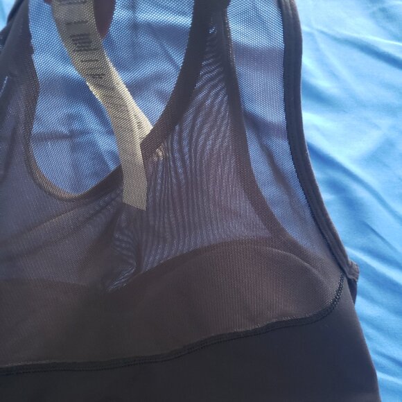 NWT Stori Alibi Sports Bra Size 6 Black Onyx Solid and Nylon Mesh Padded - Picture 5 of 8